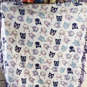 Blanket- Twist Tie Purple Owl